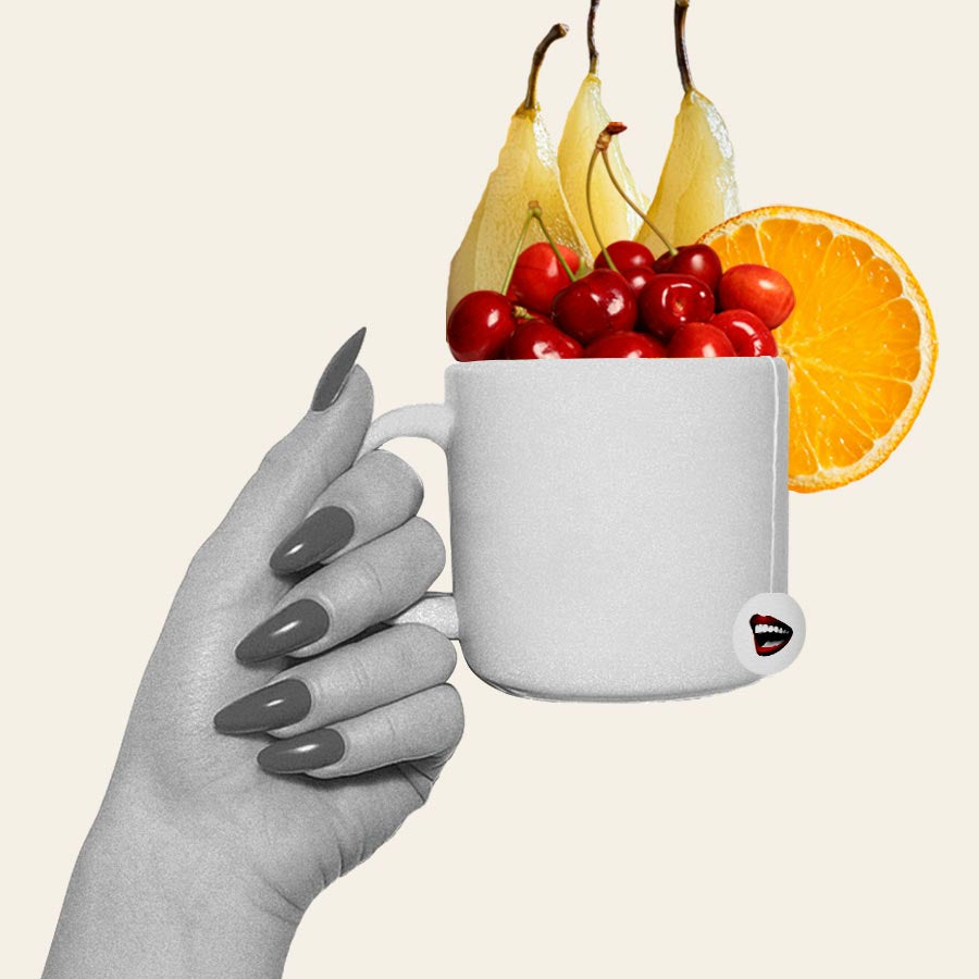 Chatley Fruity Tea Category image with fruit in a teacup.