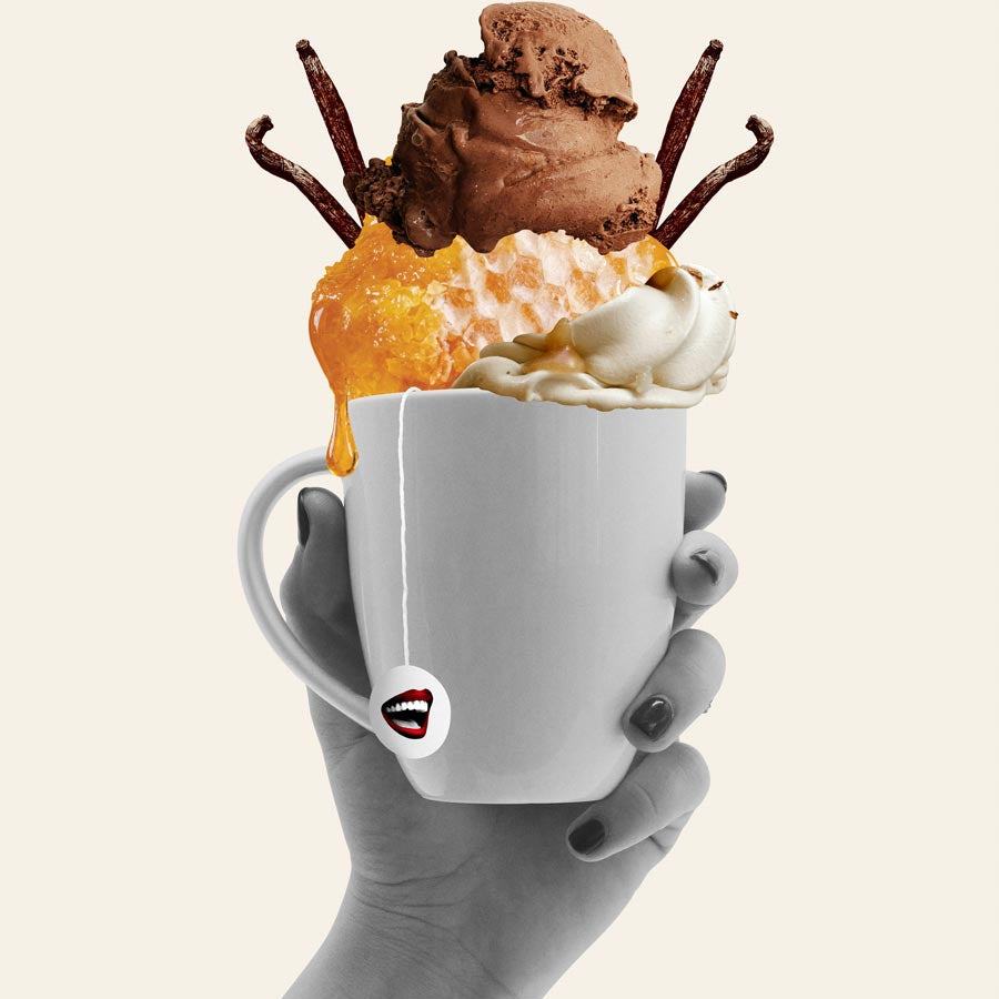 Chatley Sweet Tea Category Image including sweets in a teacup.